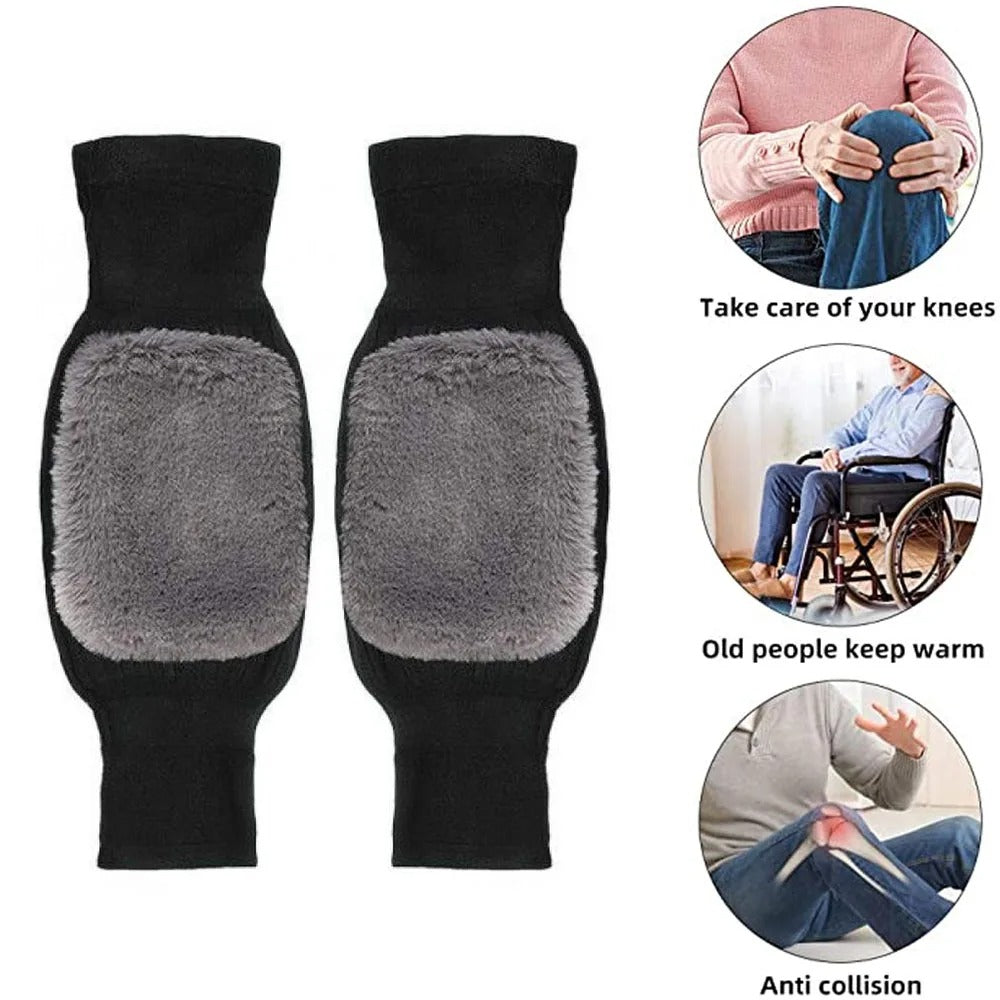 1PC Ultra Soft Winter Cashmere Knee Pads Double Thick Wool For Men & Women Cozy Knee Support For Cold Weather Perfect Gift For Outdoor Lovers