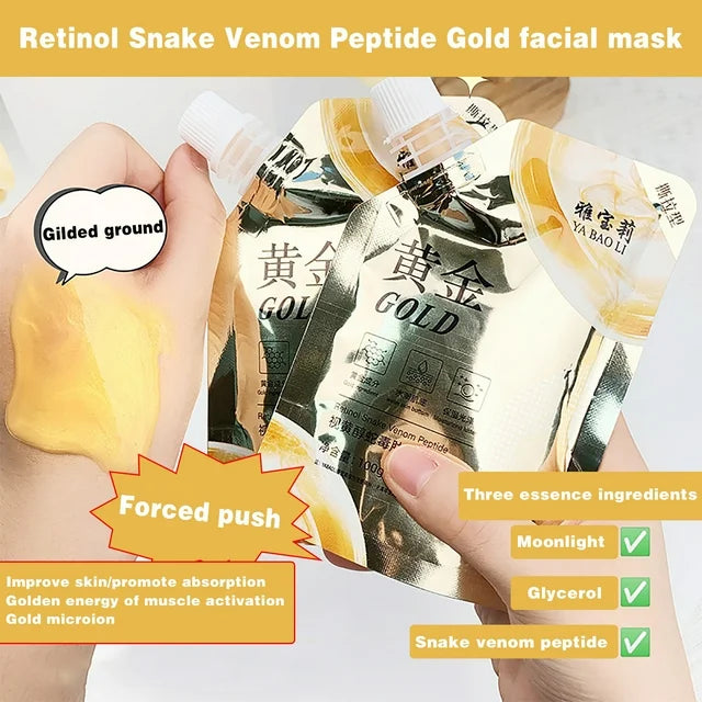 Luxury Retinol Gold Facial Mask Tear Off Mud Film Hydrating & Skin Boosting ( 100g )